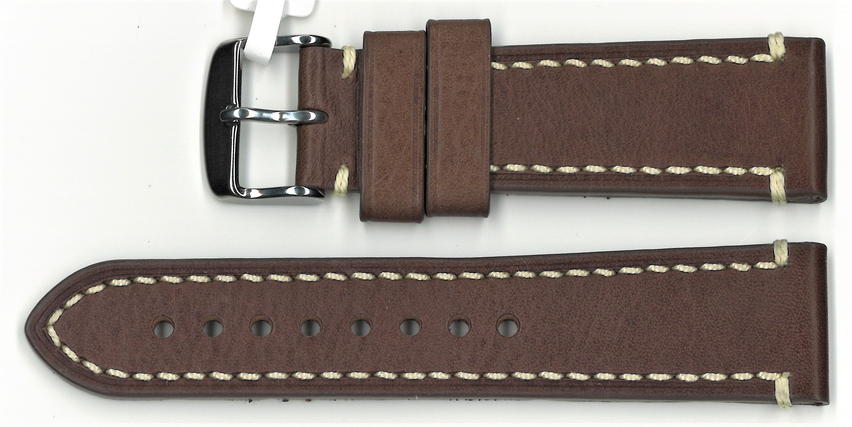 Skinnrem brun kalv18 mm rustfritt stål lås. 