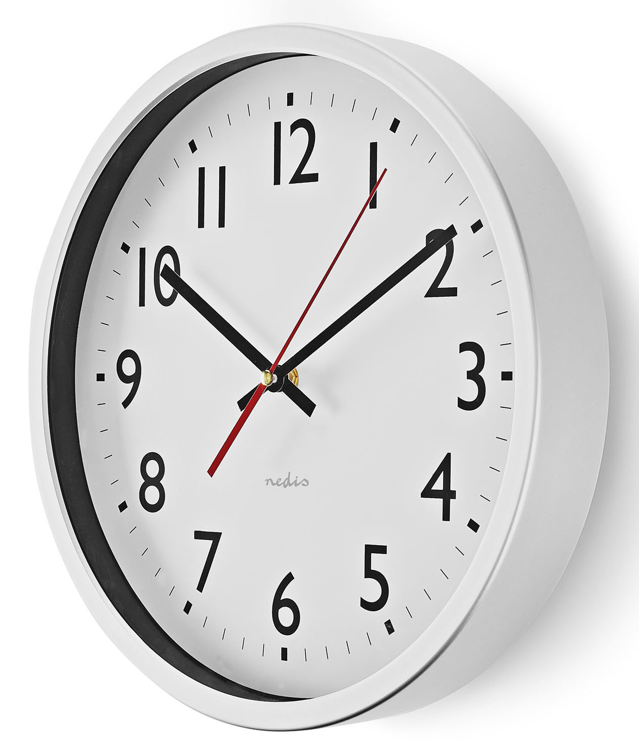 Veggur 30 cm Nedis sølv kant og quartz, CLWA110WT