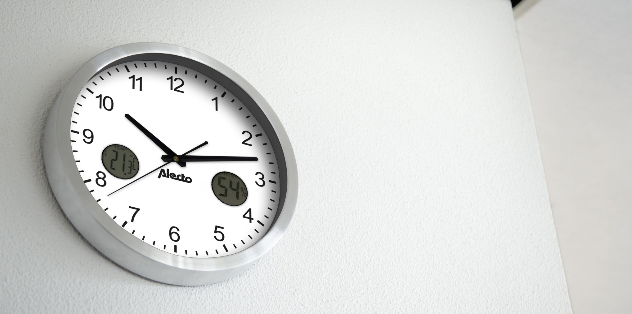 Veggur Alecto, AK15, stål  temp. og hygr. tall *