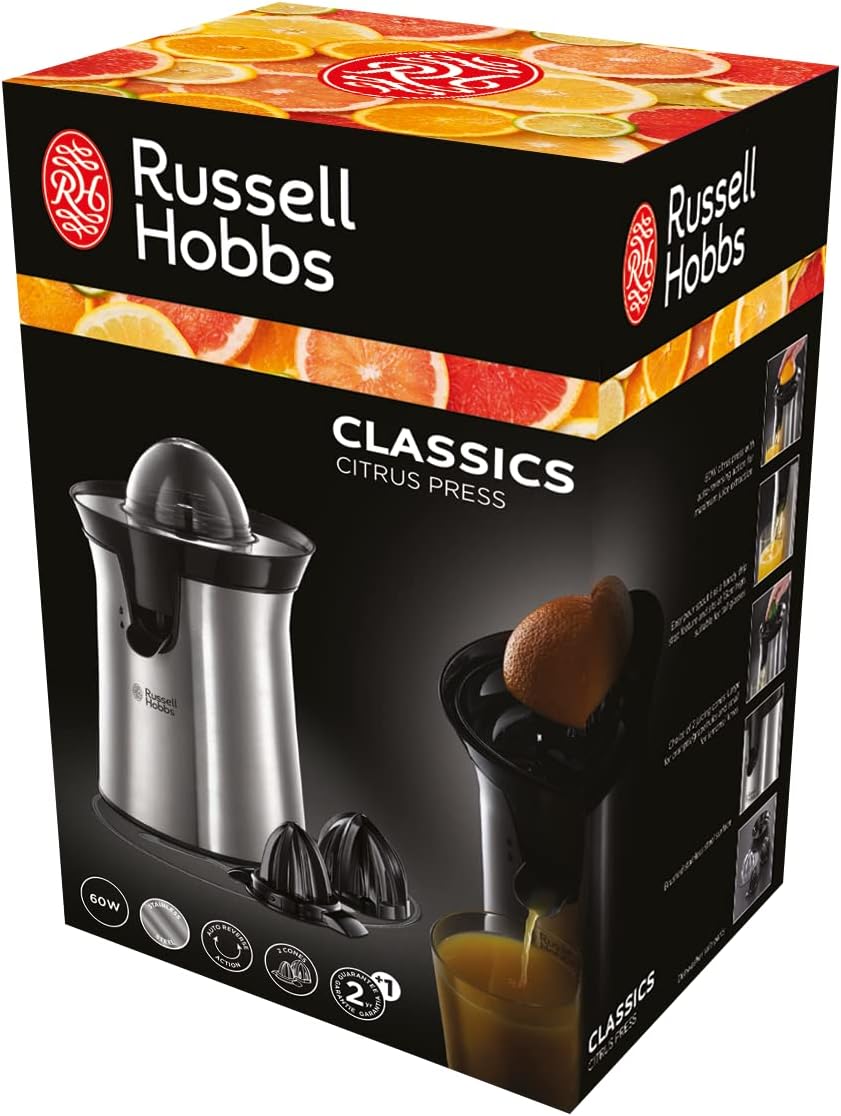 Sitruspresse Russell Hobbs stål og svart farge