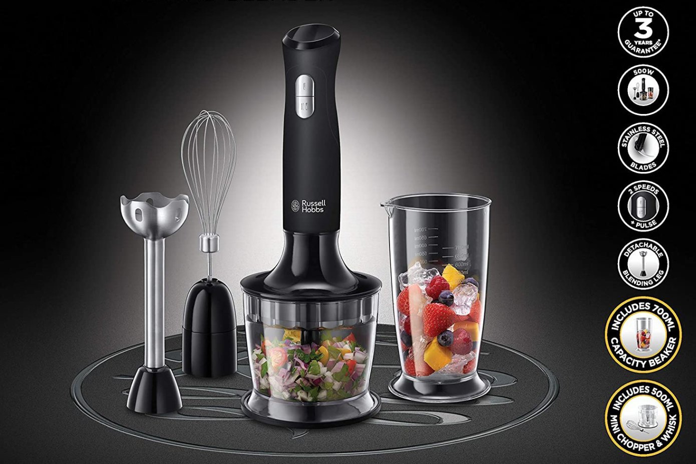 **Stavmixer Russell Hobbs 3 i 1, Matt black 500 **