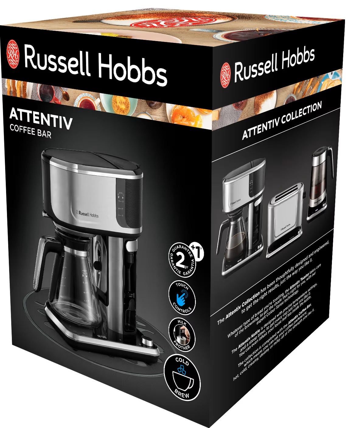 Kaffetrakter Russell Hobbs Attentiv, stål 1,25 L