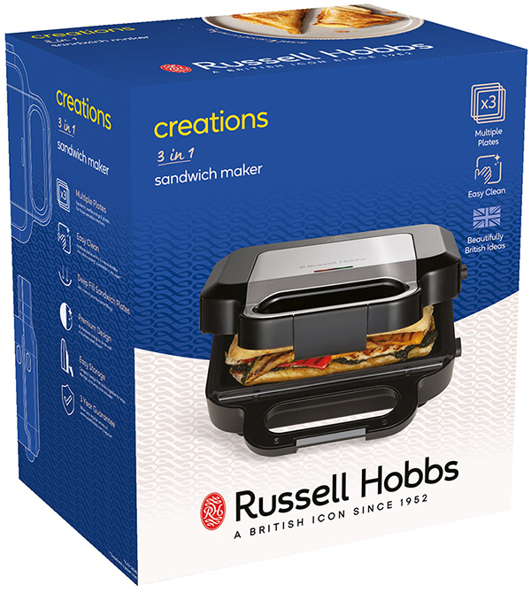 Smørbrødgrill Russell Hobbs med 3 plater Creation Smørbrødgrill Russell Hobbs med 3 plater Creation