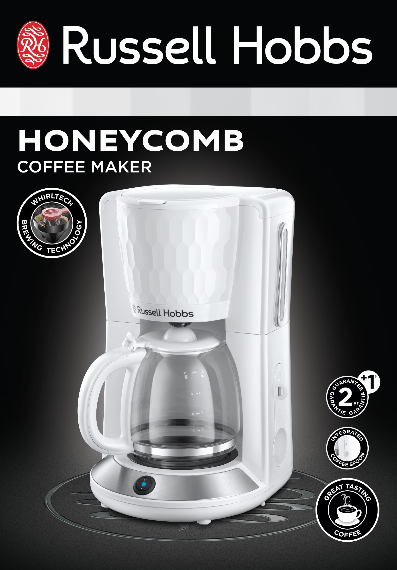 *Kaffetrakter Russell Hobbs Honeycomb, hvit*