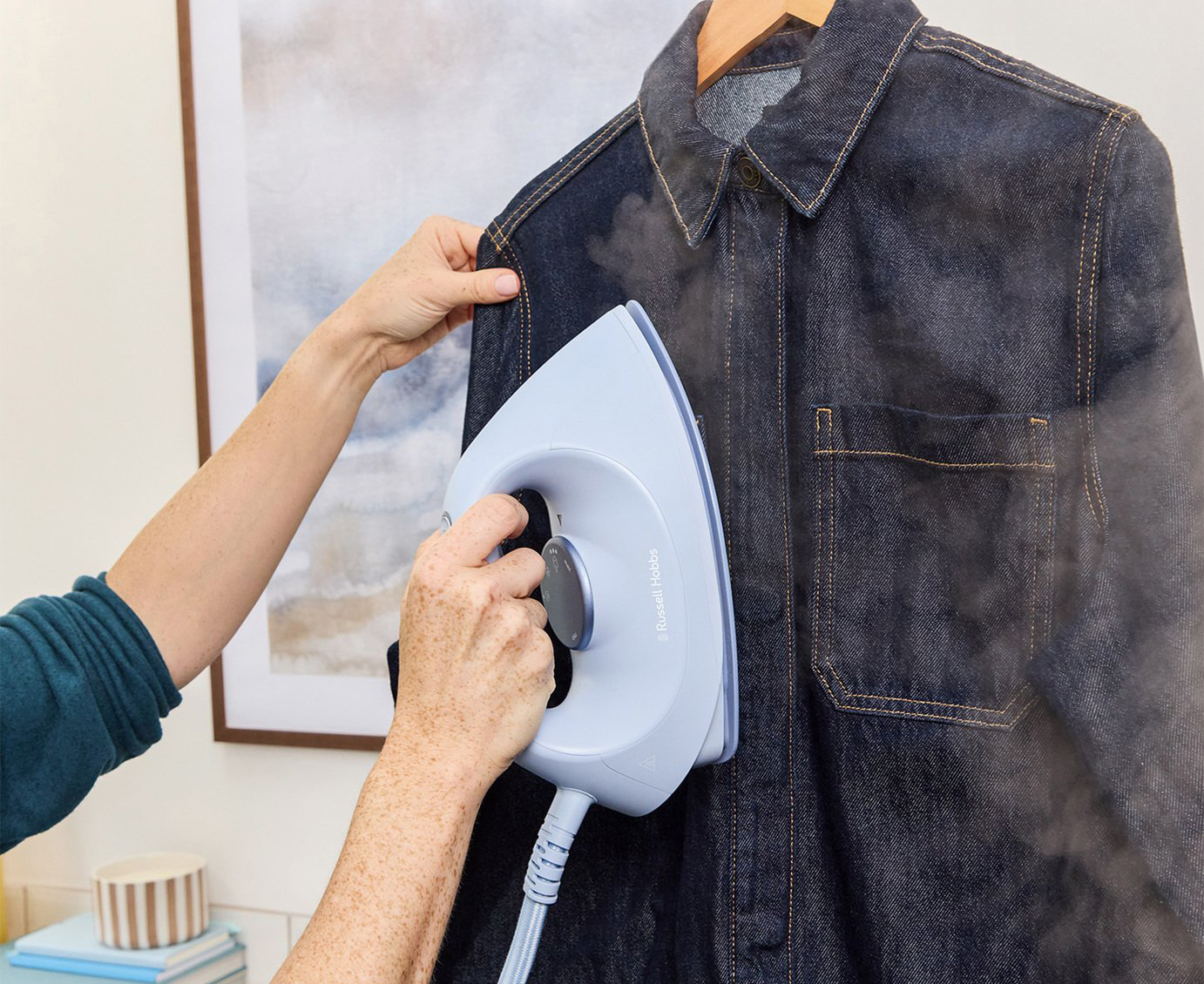 Dampstasjon Russell Hobbs Fabric Luxe Blue Aura