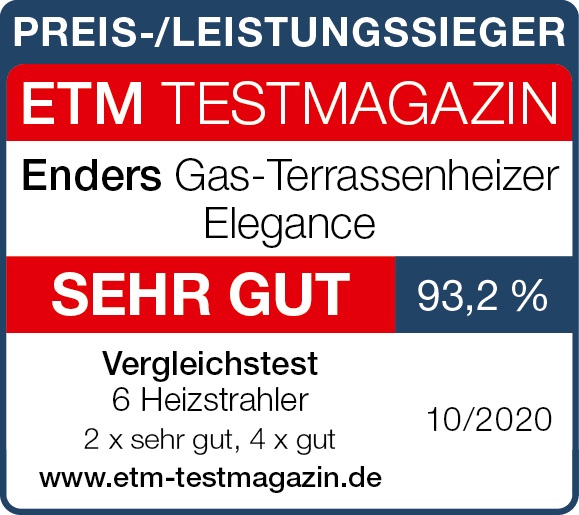 Terrassevarmer Enders Elegance 3,5-8 kW, Rustfritt