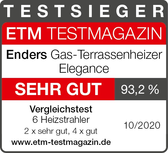Terrassevarmer Enders Elegance 3,5-8 kW, Rustfritt