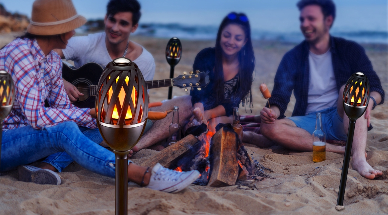 Flammelampe Homeline Apollo Svart 96 LED