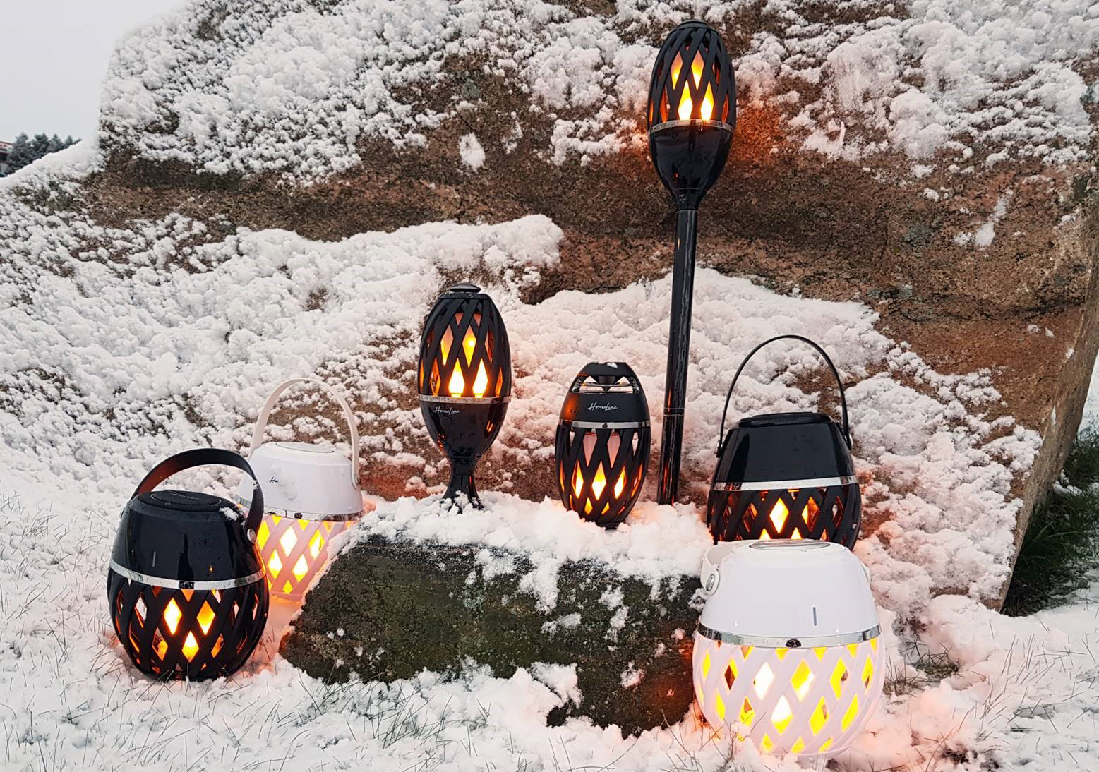 Flammelampe Homeline Apollo Svart 96 LED