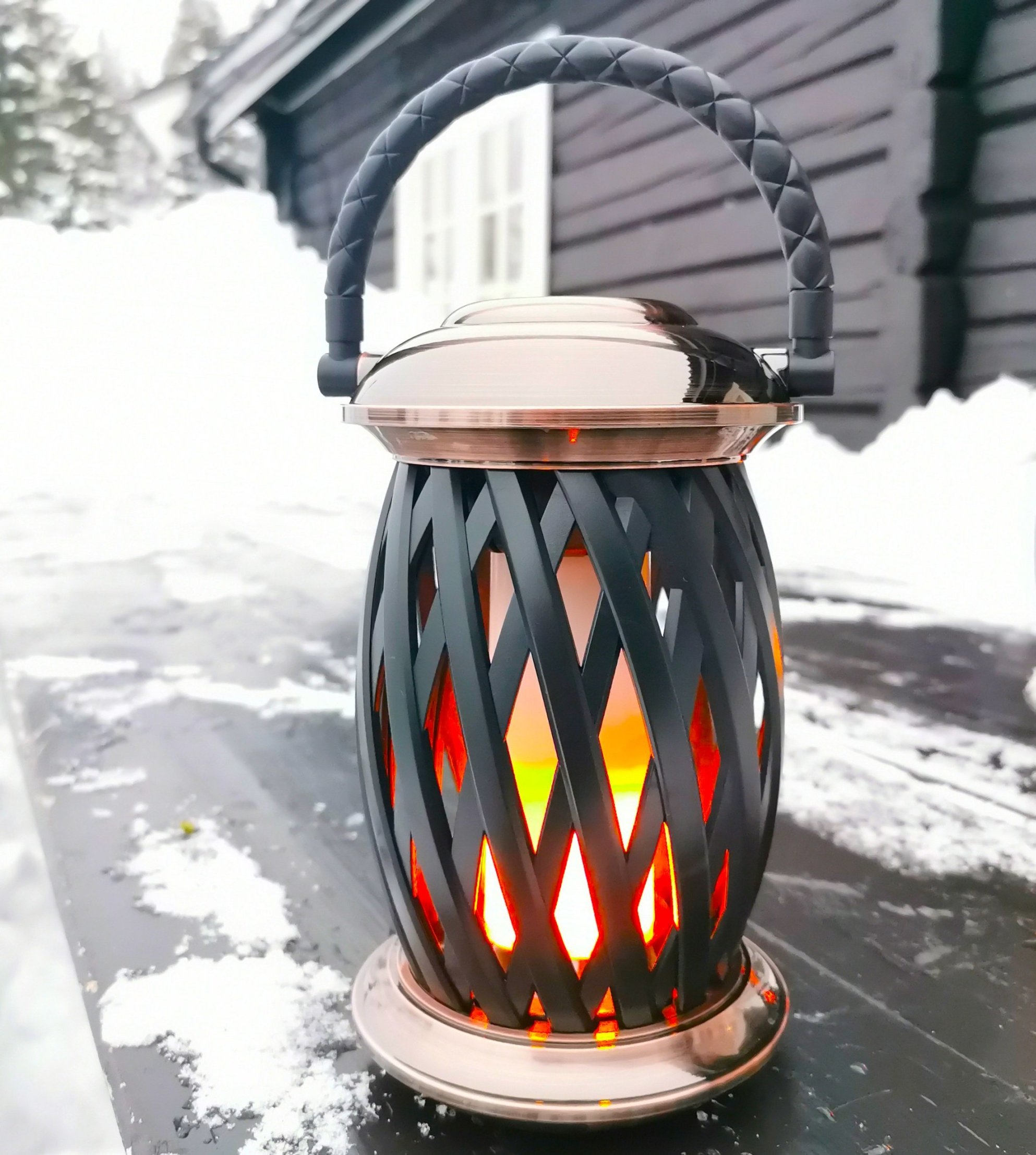 Flammelampe Homeline Ignis, kobber/sort,120 LEDs 