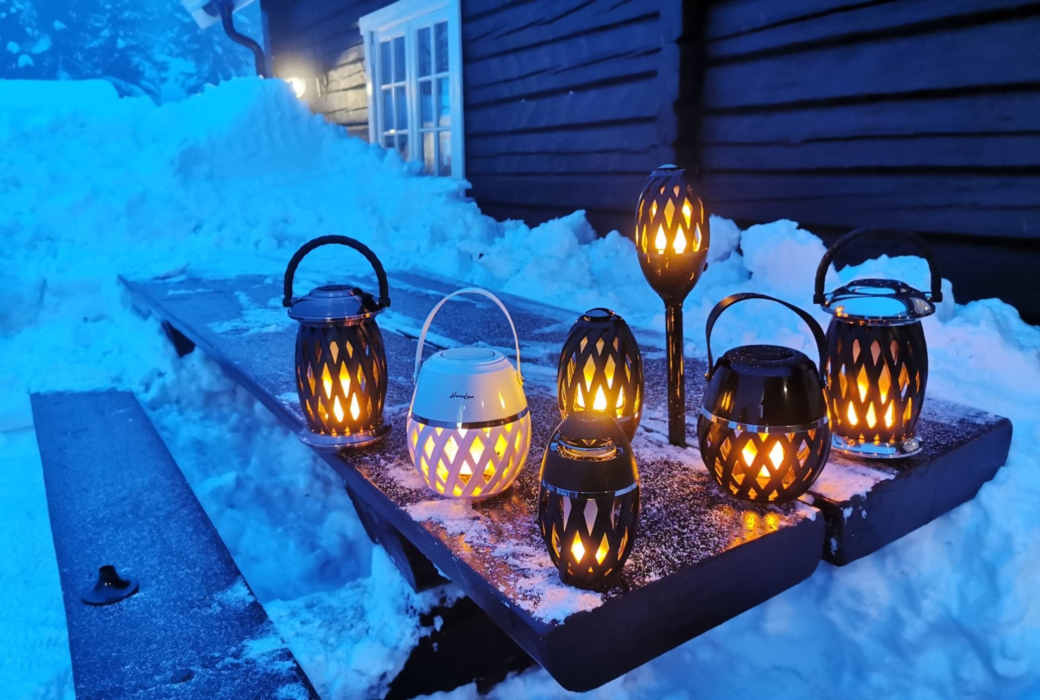Flammelampe Homeline Ignis, kobber/sort,120 LEDs 