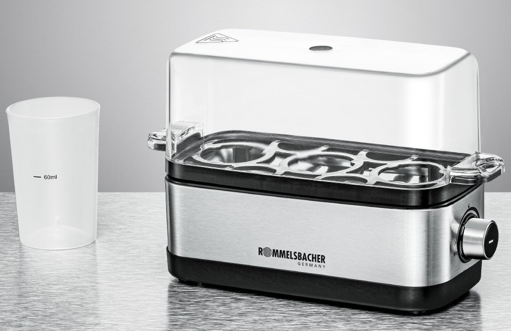 Eggkoker Rommelsbacher ER300, 3 egg, stål, 300W
