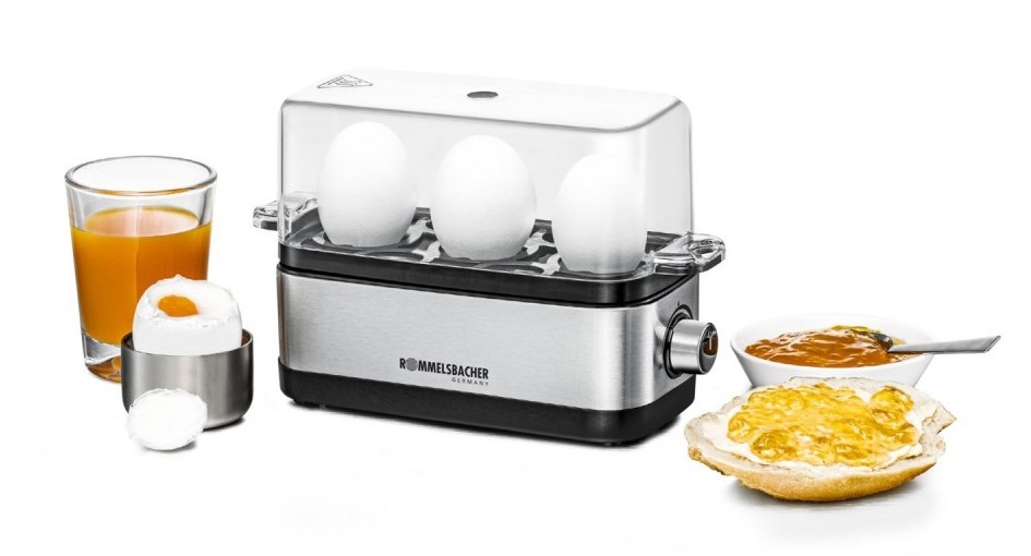 Eggkoker Rommelsbacher ER300, 3 egg, stål, 300W