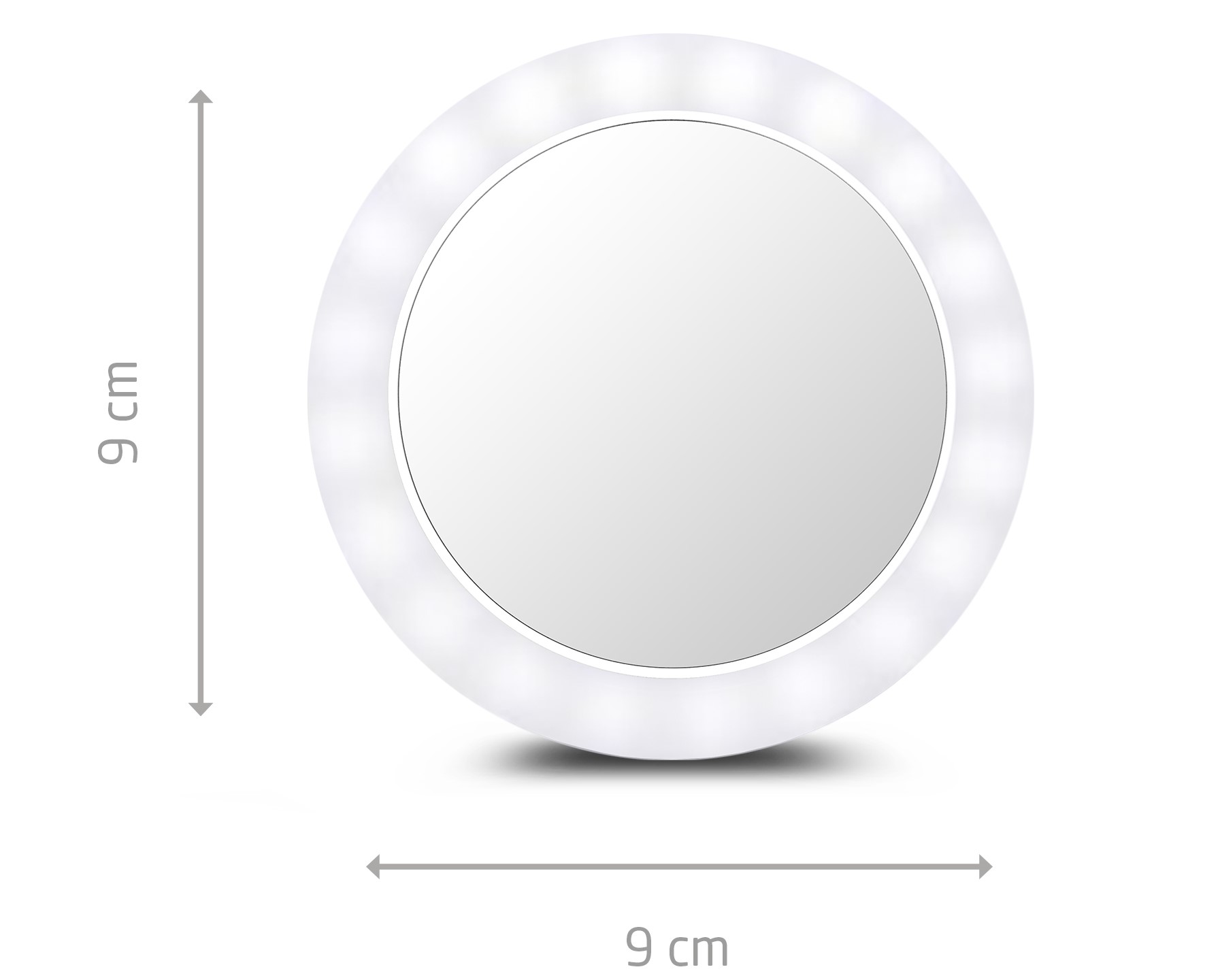 Selfie speil Ecomed CM20E,3 lysfarger, Kosmetikk 