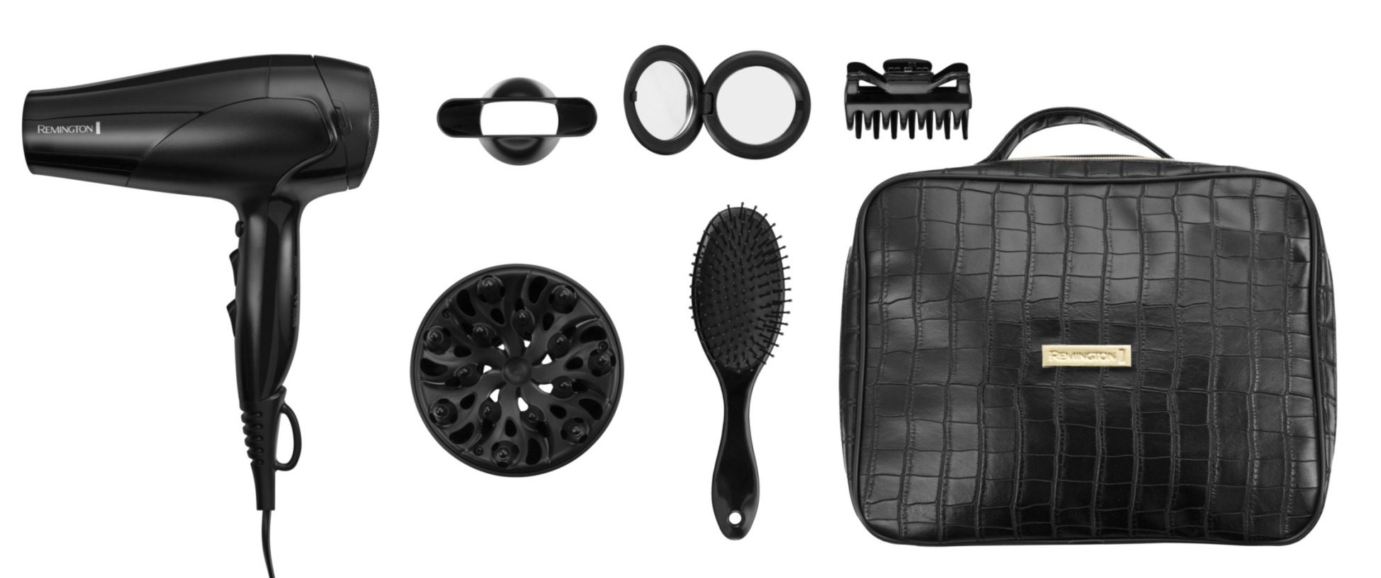 **Hårføner gaves. Remington D3195GP, børste, ve.**