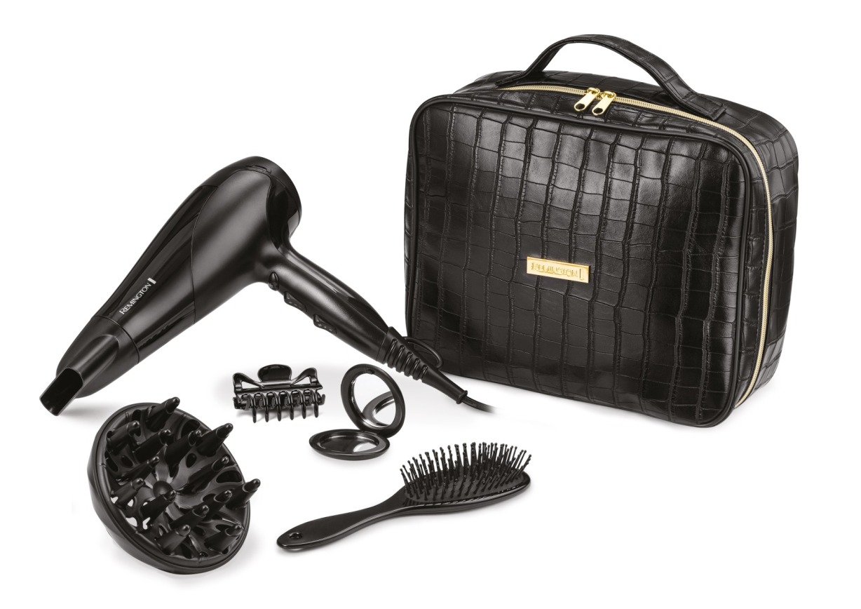 **Hårføner gaves. Remington D3195GP, børste, ve.**