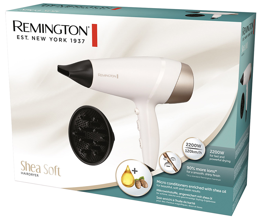 Hårføner Remington D4740 Shea Soft 2200W, Sheaolje