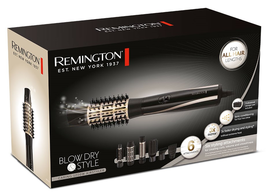 Varmluftsbørste Remington AS7700 med veske og div.