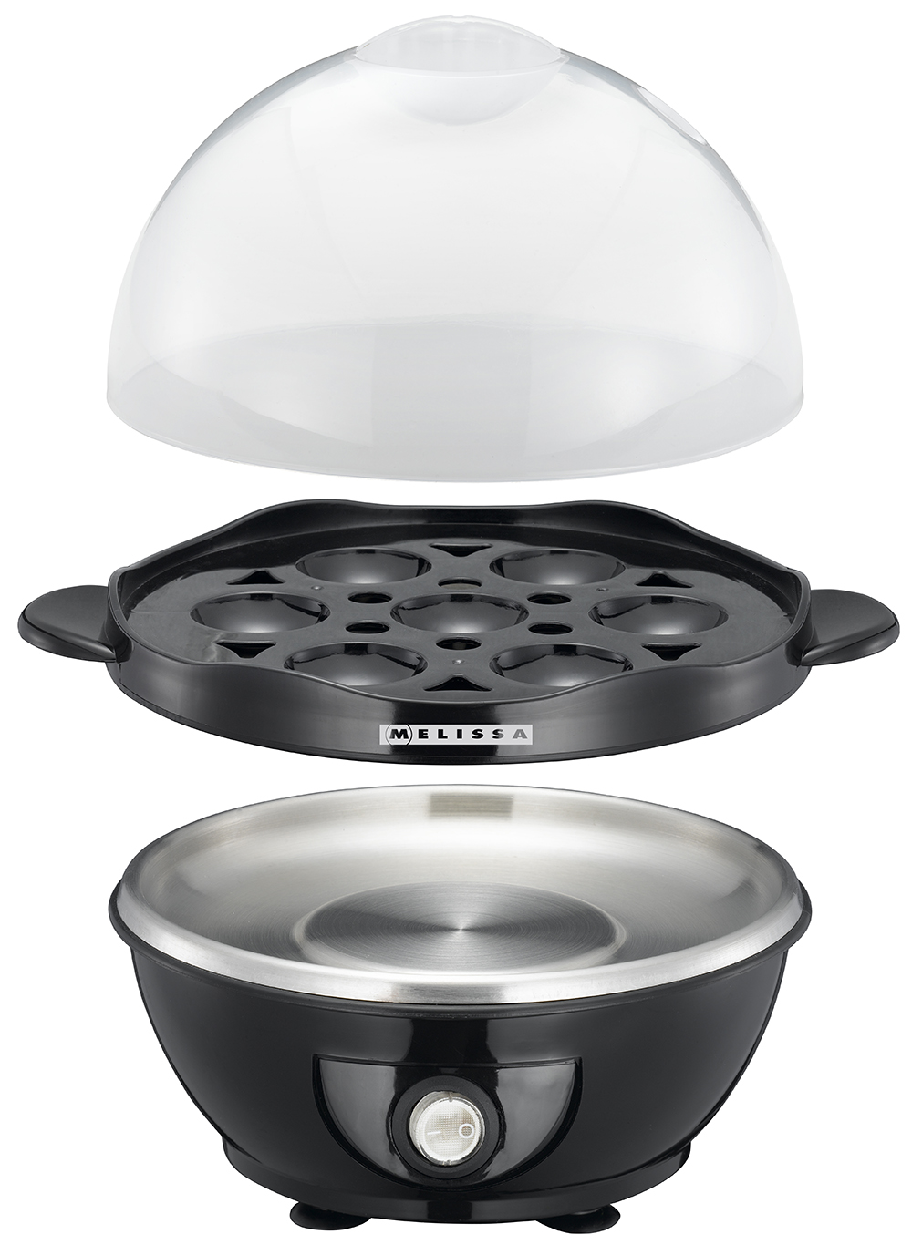 Eggkoker Melissa for 7 egg, 360 watt svart 