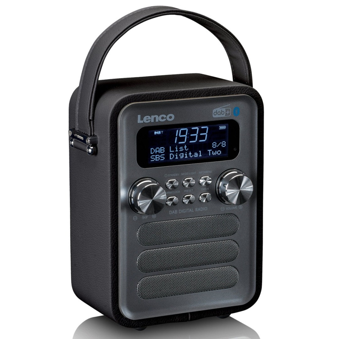 DAB Radio, Lenco PDR-051, oppl.bar, BT, svart/sølv