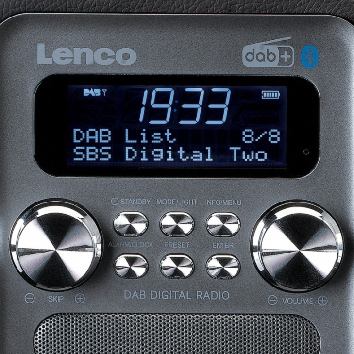 DAB Radio, Lenco PDR-051, oppl.bar, BT, svart/sølv