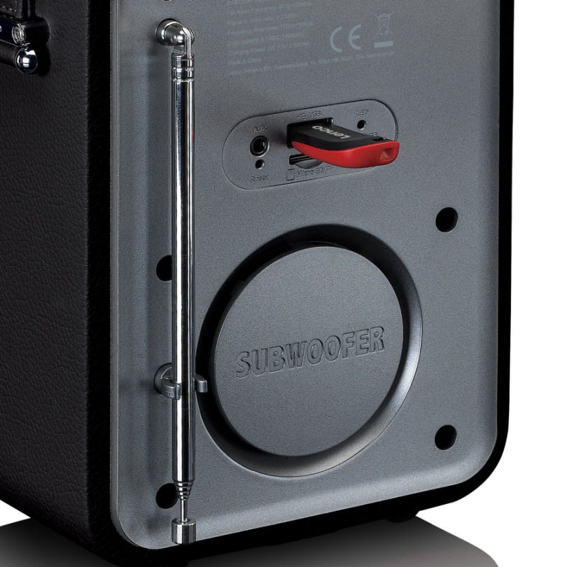 DAB Radio, Lenco PDR-051, oppl.bar, BT, svart/sølv