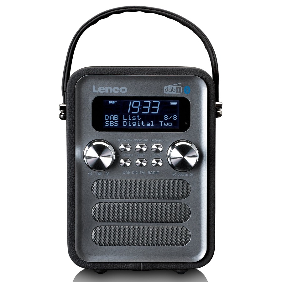 DAB Radio, Lenco PDR-051, oppl.bar, BT, svart/sølv