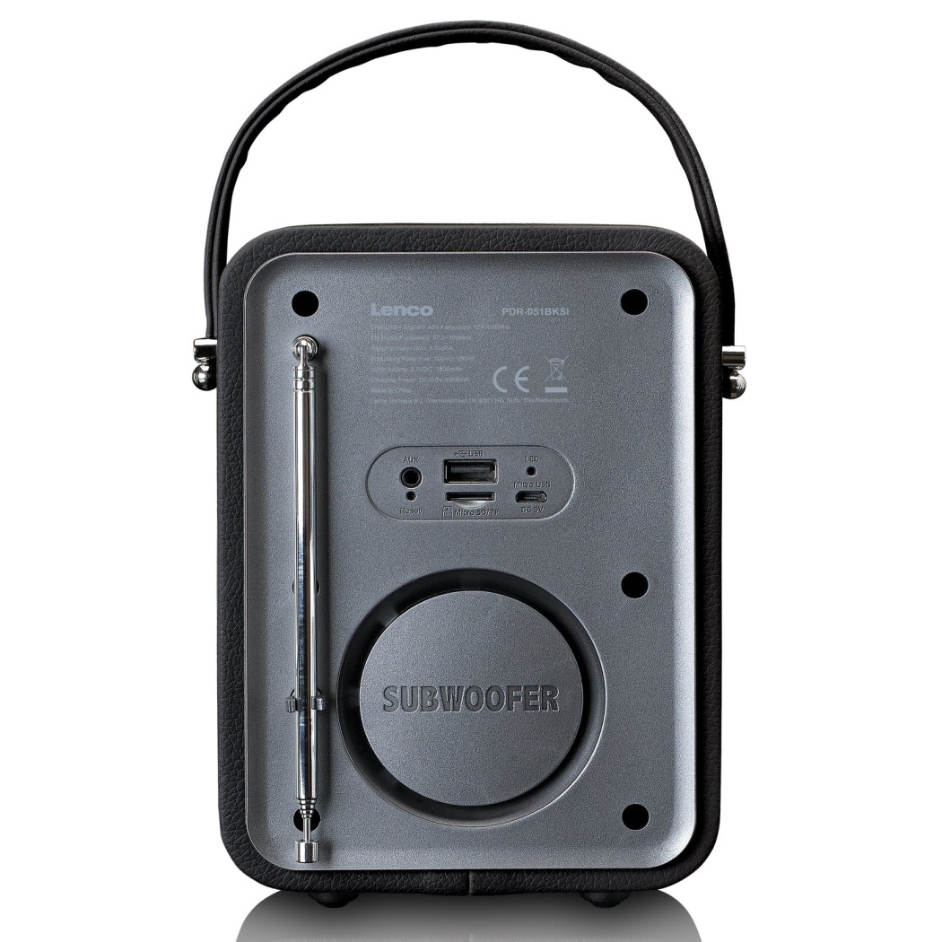 DAB Radio, Lenco PDR-051, oppl.bar, BT, svart/sølv