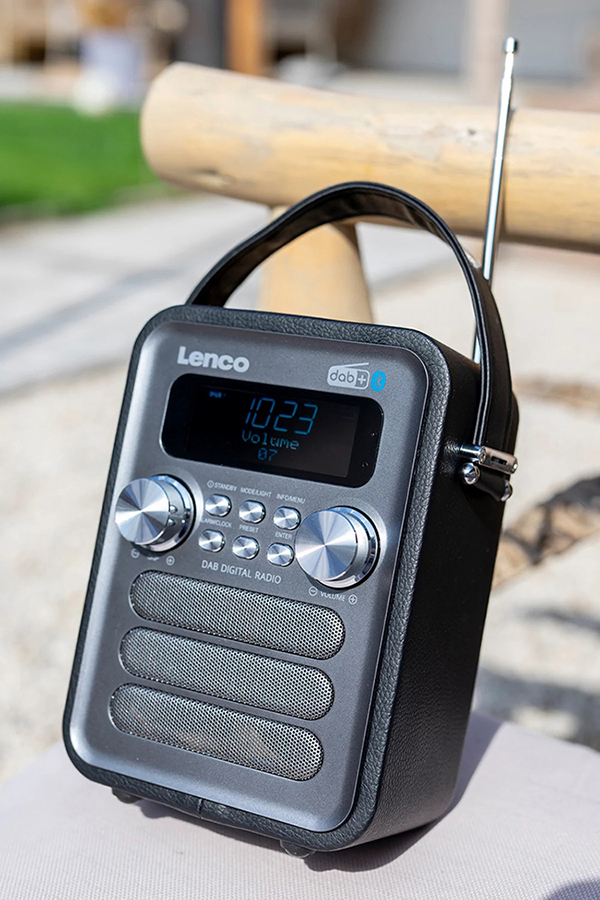 DAB Radio, Lenco PDR-051, oppl.bar, BT, svart/sølv