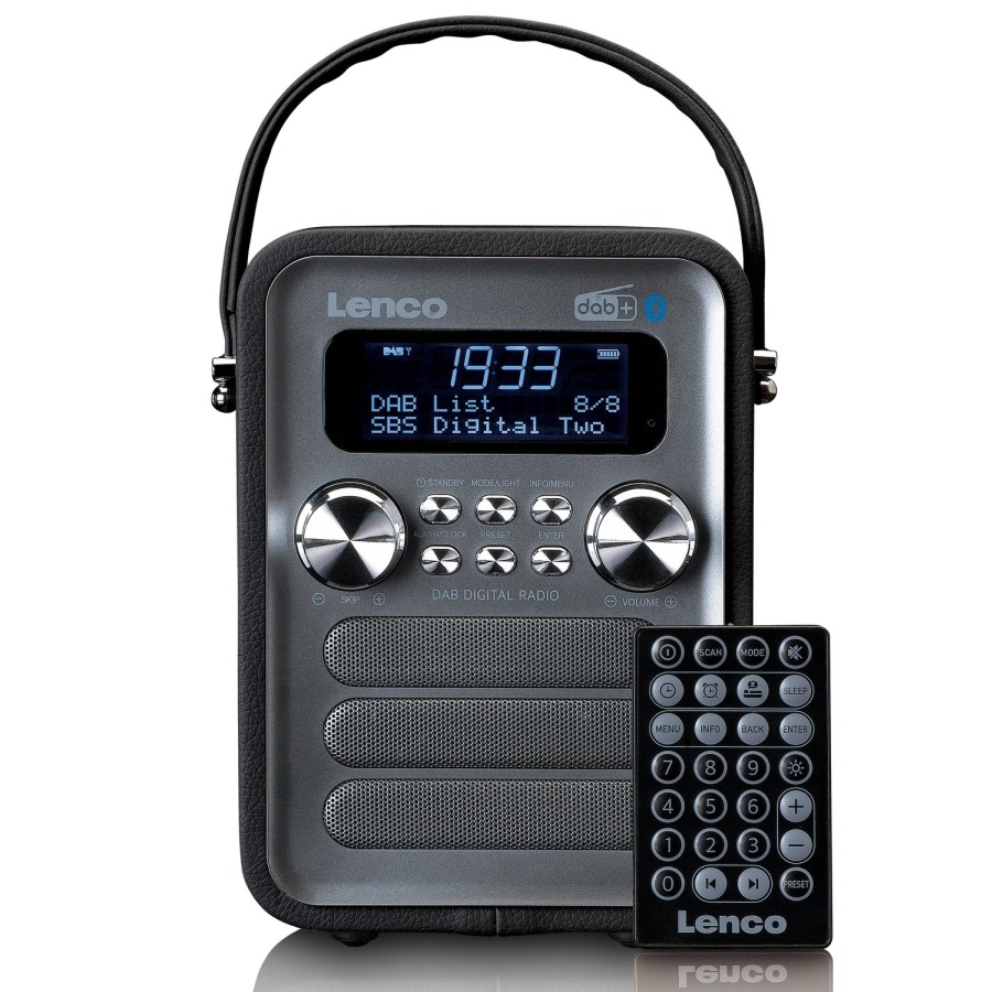 DAB Radio, Lenco PDR-051, oppl.bar, BT, svart/sølv