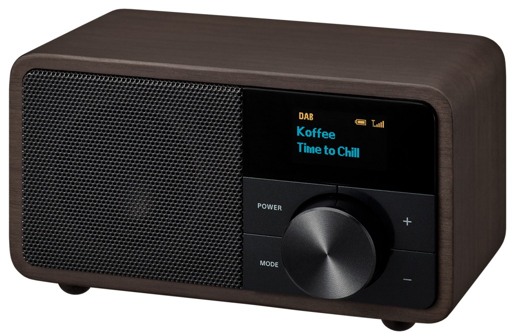 DAB radio BT Sangean DDR-7, Mørk trefarge, Oled 