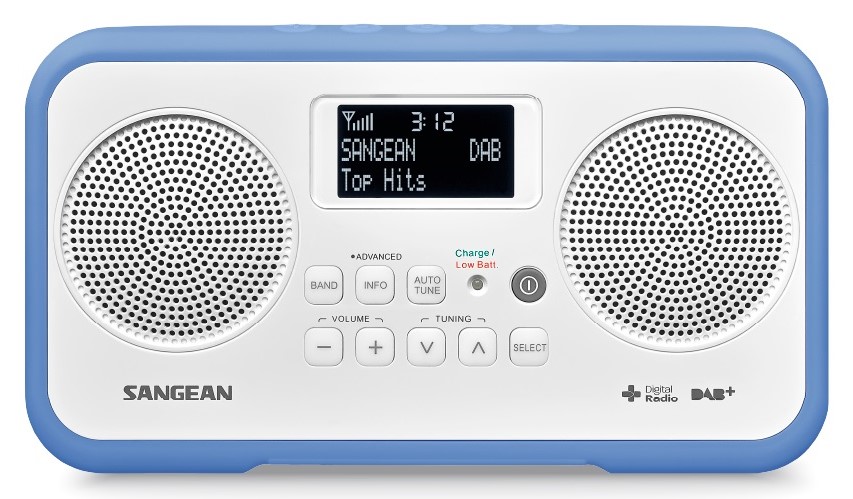 DAB radio Sangen DPR77 stereo hvit og blå
