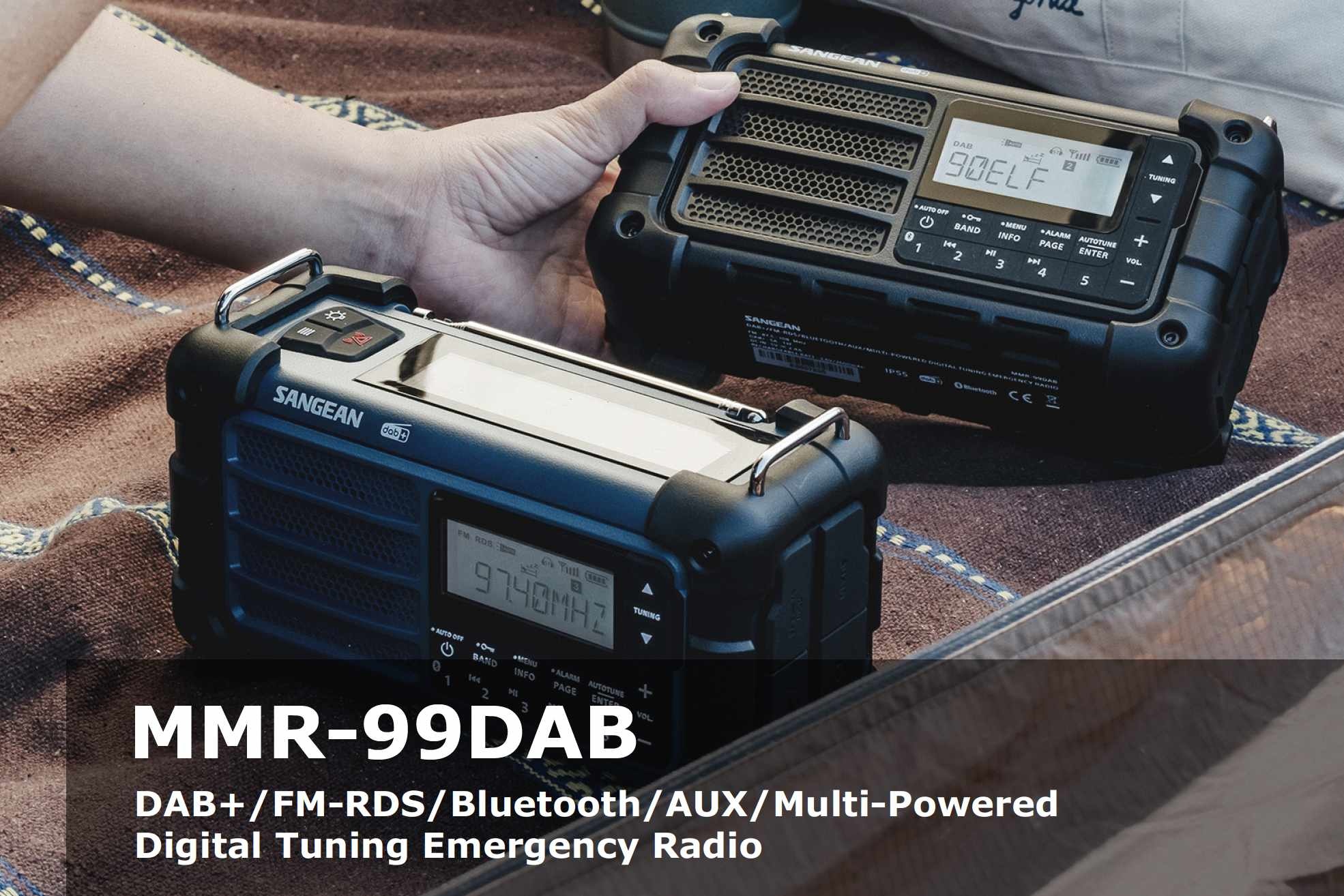 DAB solcelleradio Sangean MMR-99 Blå, Blåtann DAB solcelleradio Sangean MMR-99 Blå, Blåtann