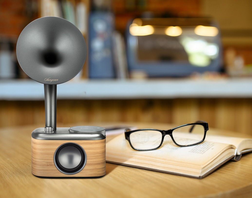 #DAB radio BT  Sangean CP100 lys trefarget Gramm.