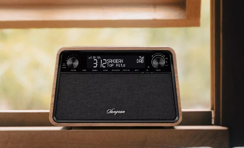 DAB radio Sangean Retro WR201D, BT, valnøtt farge 
