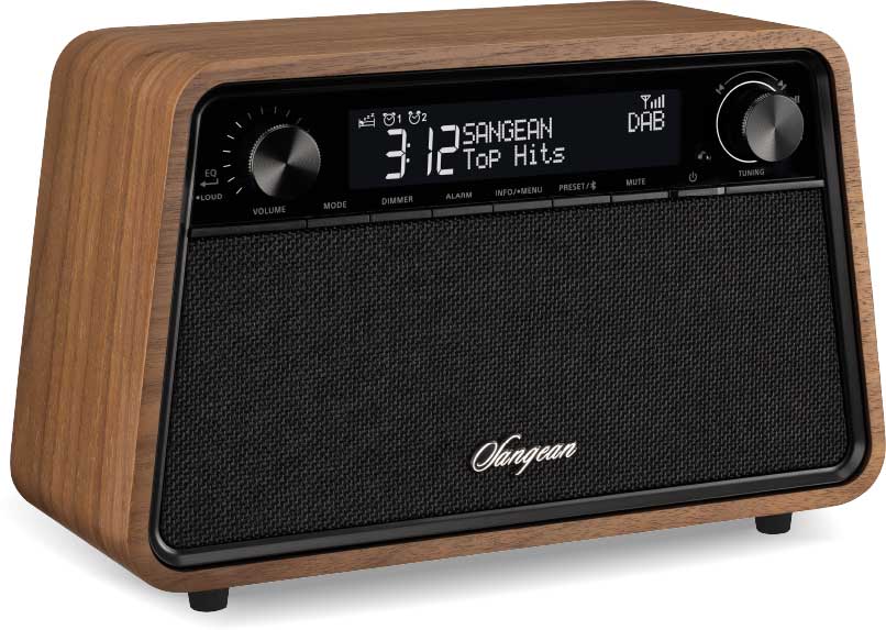 DAB radio Sangean Retro WR201D, BT, valnøtt farge 