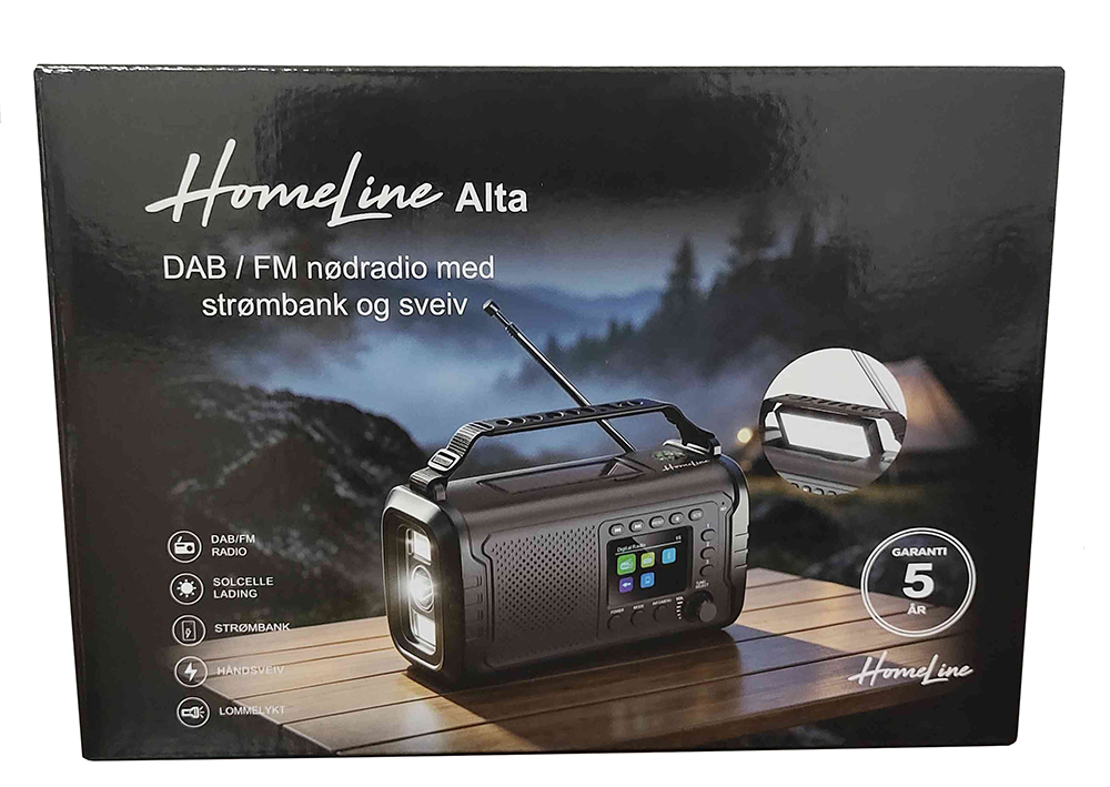 DAB nødradio Homeline Alta, svart, HNR2612, powerb