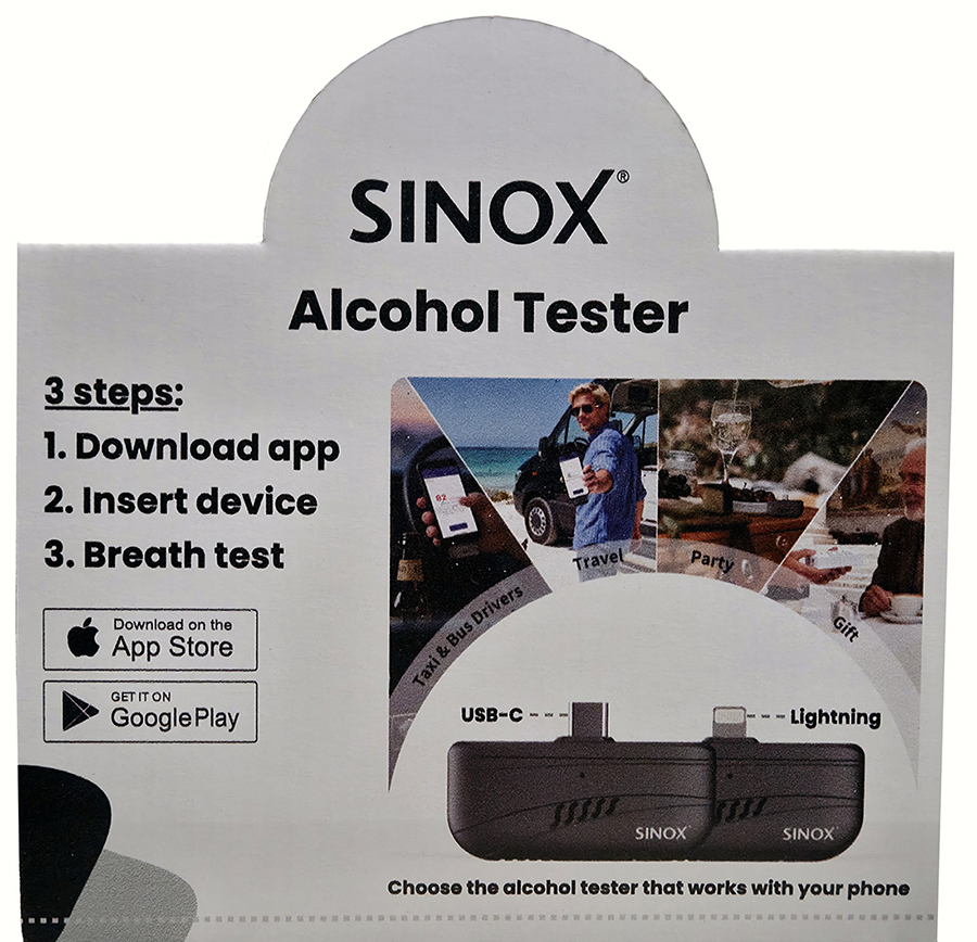 Display Sinox Alkometer 15stk USB-C +5stk lightnin