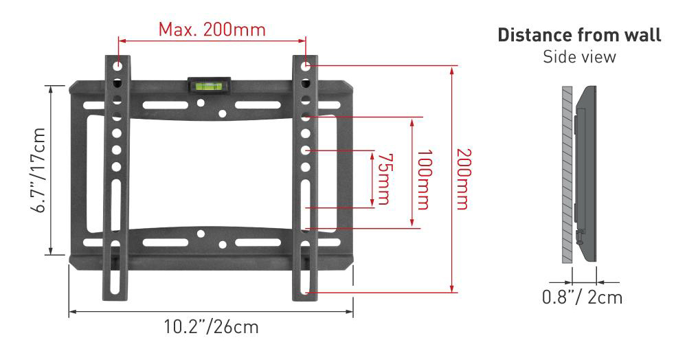 Veggfeste Barkan E202 fast,13-39