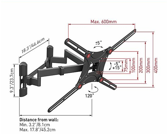 Veggfeste Barkan BM464L, 13-90