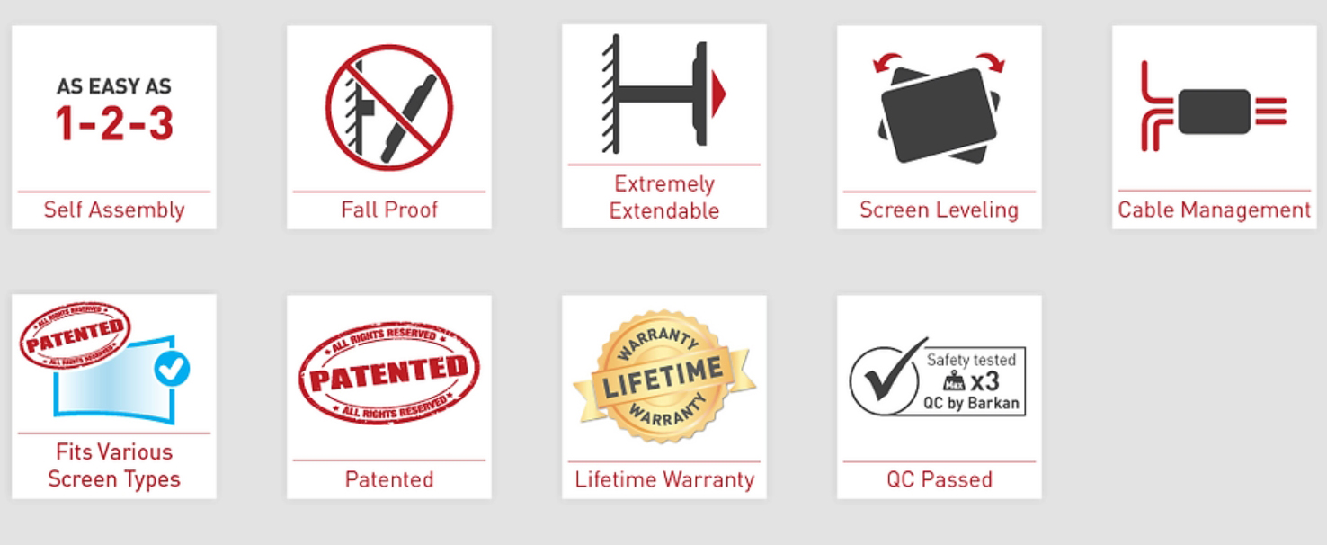 Veggfeste Barkan BM464XL, >83