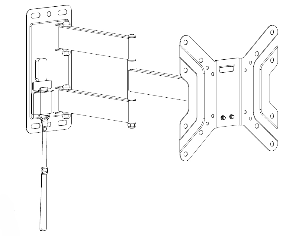 Veggfeste TV Homeline låsb.17 til 43 tommer 2 ledd