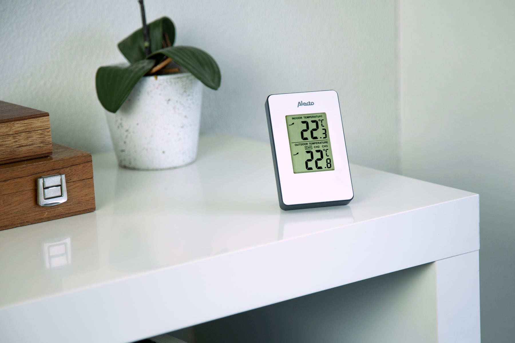 Termometer ute/inne Alecto med maks og min. temp