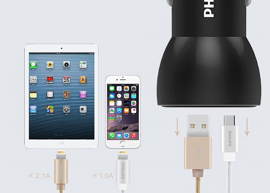 Billader Philips, 36w, USB-C/USB-A