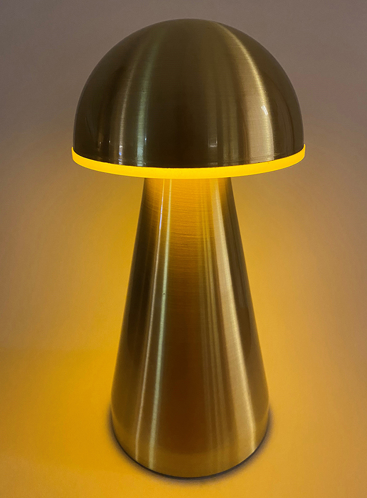 Bordlampe, Homeline, gull, LED, oppladb. soppform Bordlampe, Homeline, gull, LED, oppladb. soppform