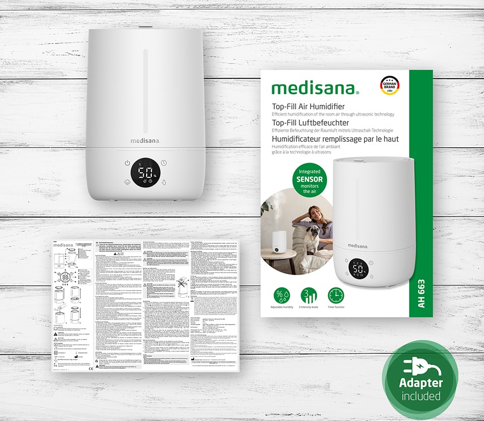 Luftfukter Medisana AH663 hygrometer, display, 4,5
