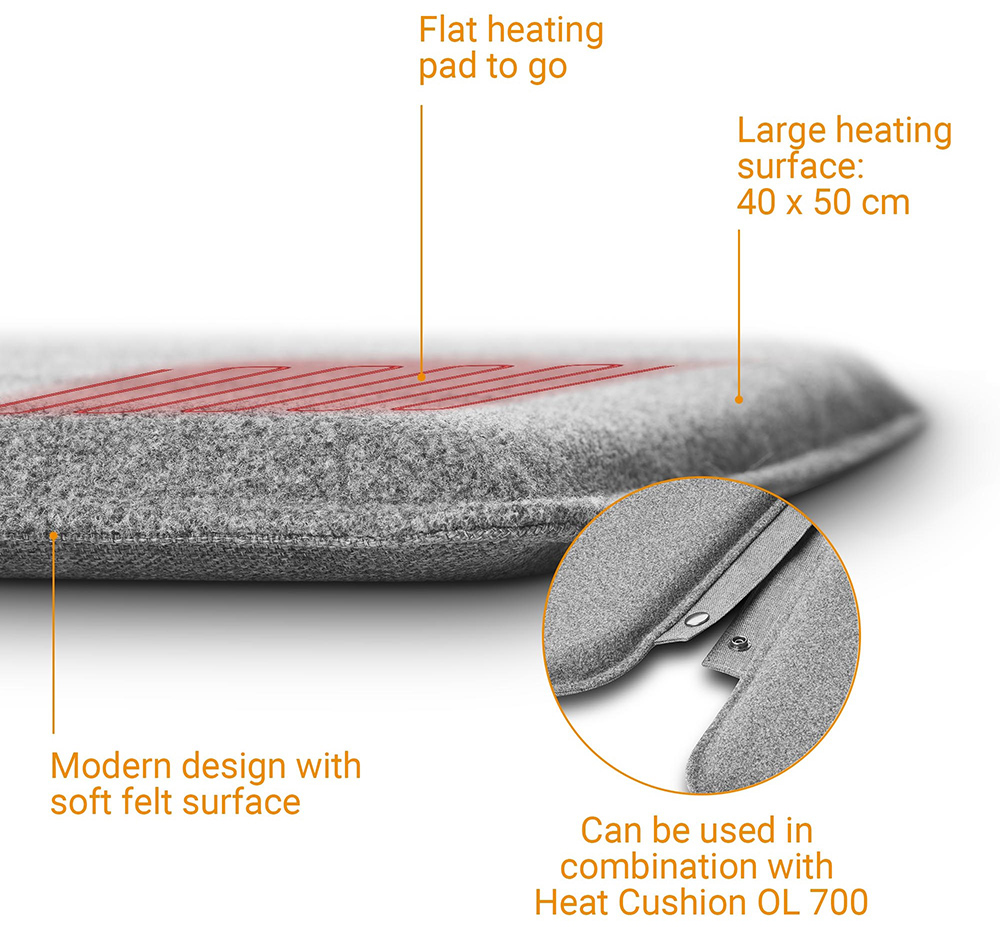 Varmepute Medisana OL 750 for strømbank, 40x50cm
