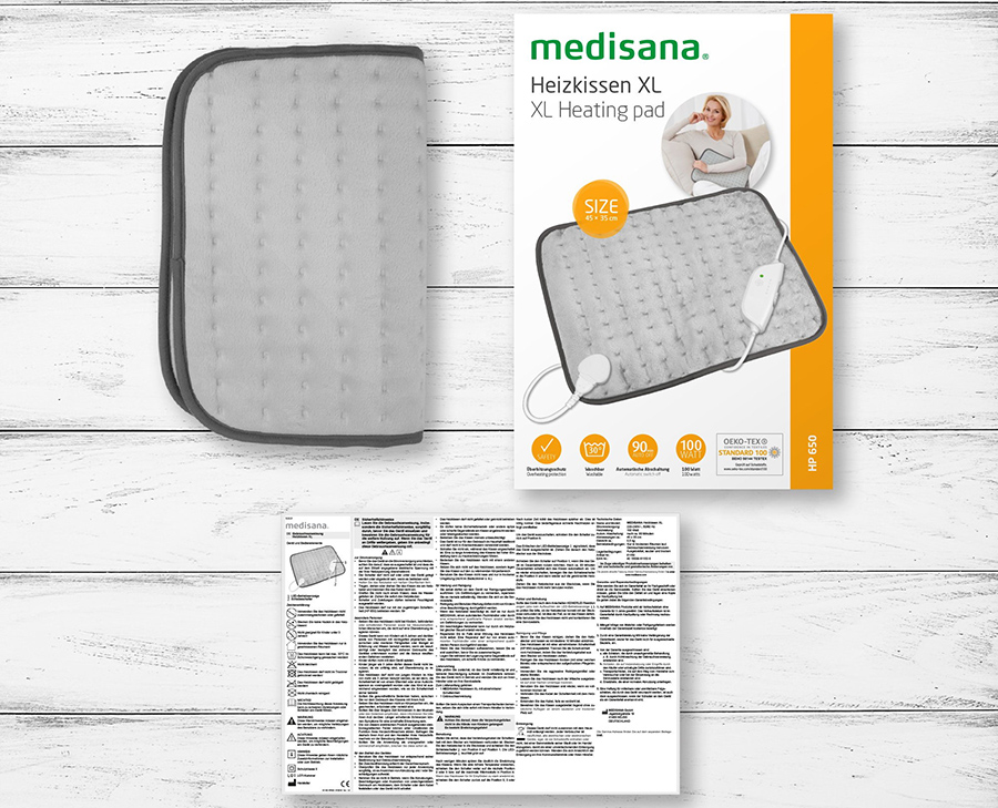 Varmepute XL, Medisana HP 650, 35x45cm, 100W