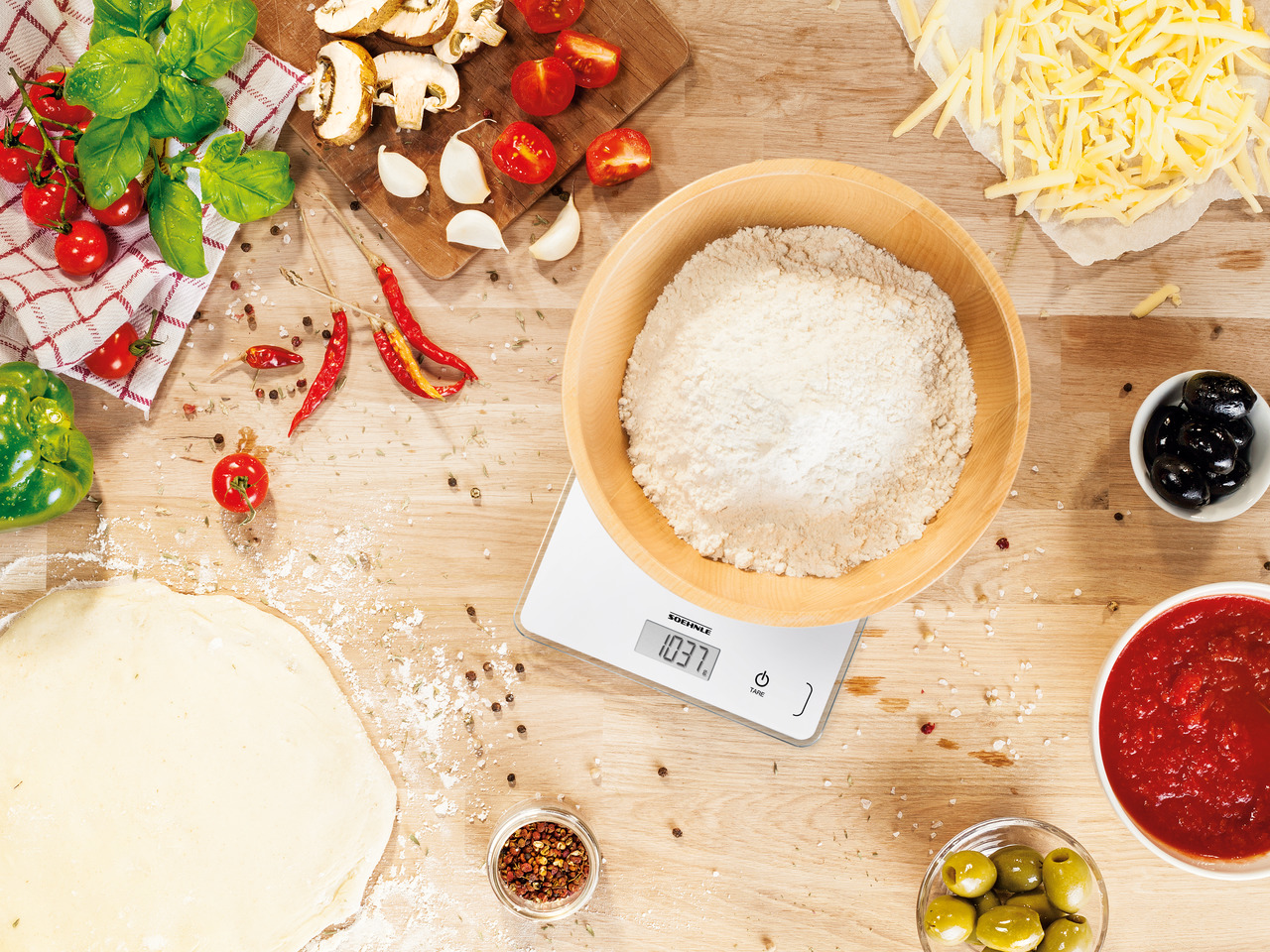 Kjøkkenvekt 5 kg Soenhle hvit Page Compact 300