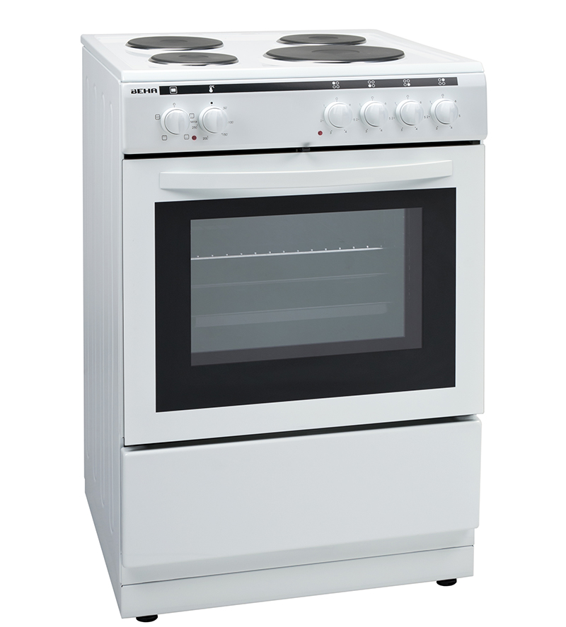 Komfyr, Beha BK 6232, hvit, Emaljert topp, støpej.